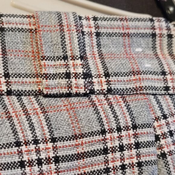 Vintage Plaid Slacks Trousers 70s Retro Black Red Blue 30x32 Flare Leg - Picture 10 of 10